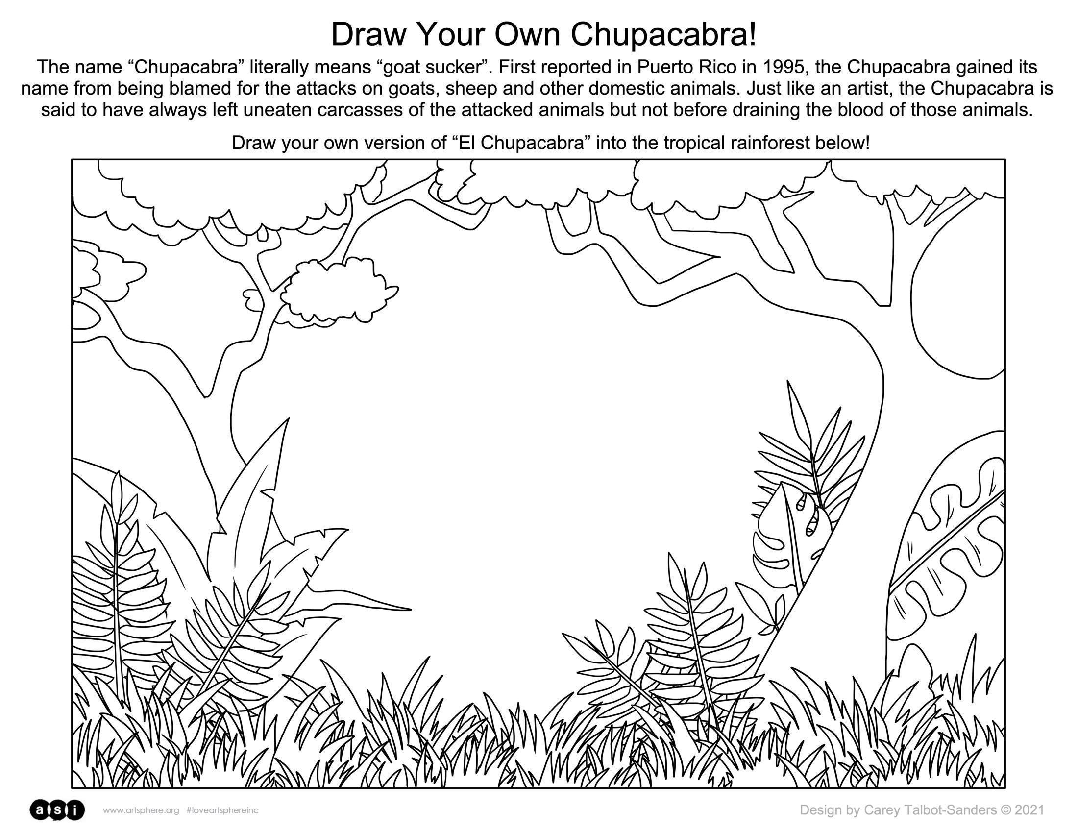 Draw a chupacabra art sphere inc