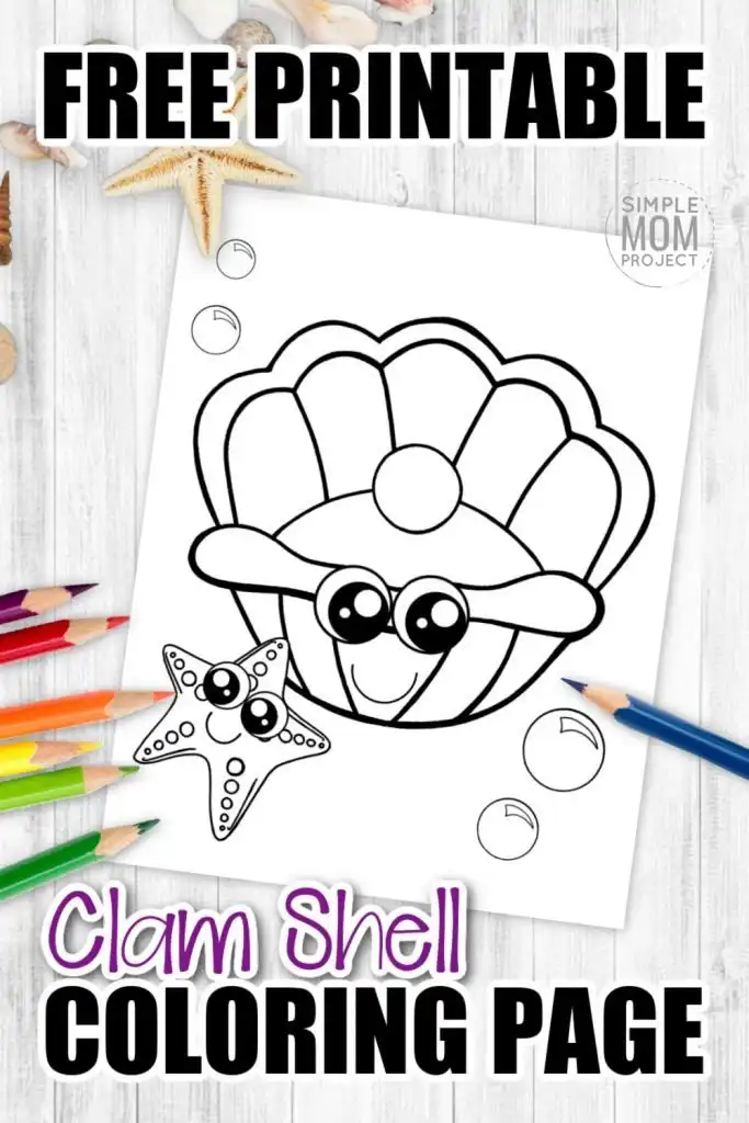 Free printable clam shell coloring page â simple mom project