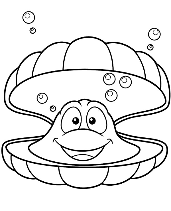 Clam coloring page sheet mollusc