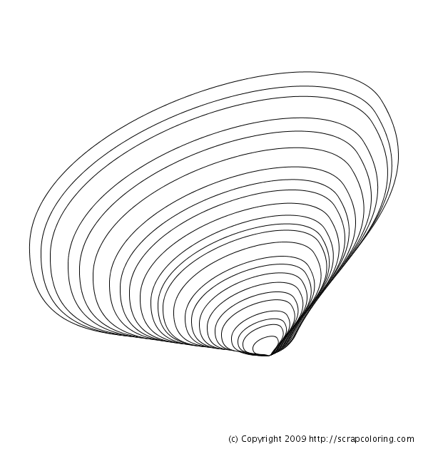 Clam shell coloring page