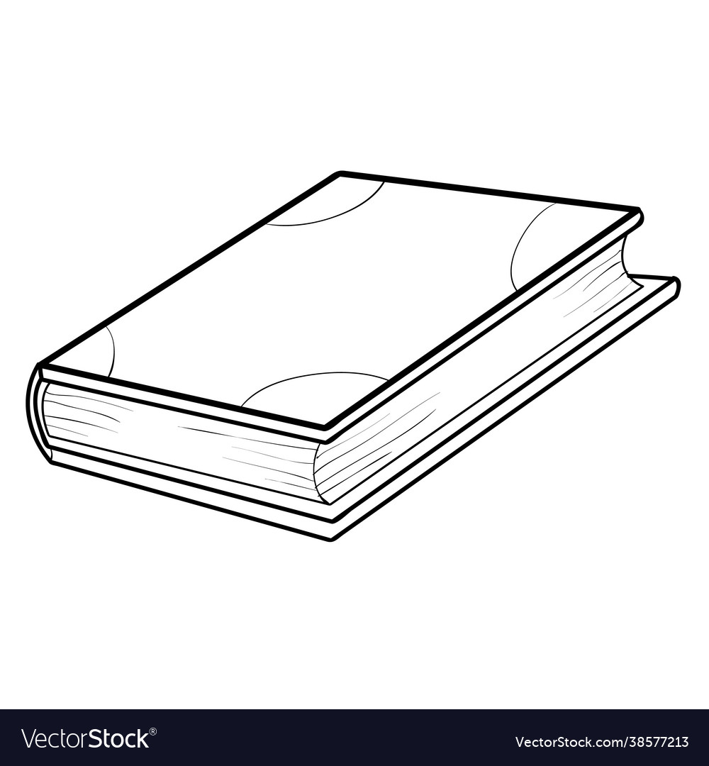 Sketch closed book coloring isolated object vector image