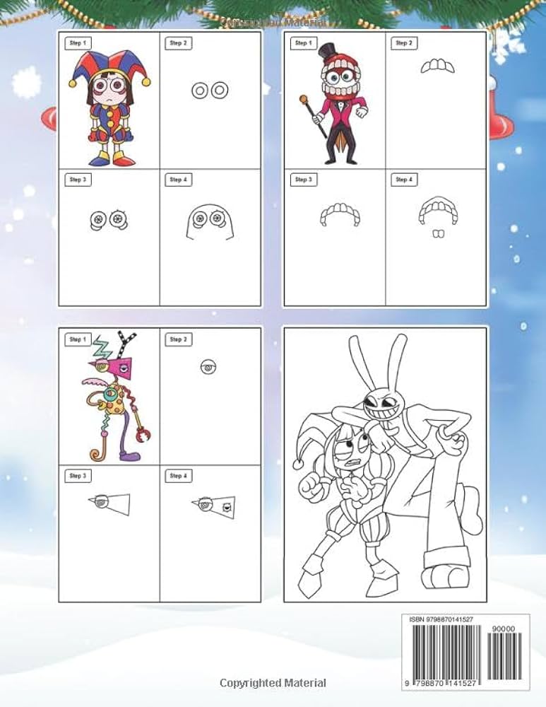 How to draw amazing pomni digital circus coloring pages learn how to draw cute character step