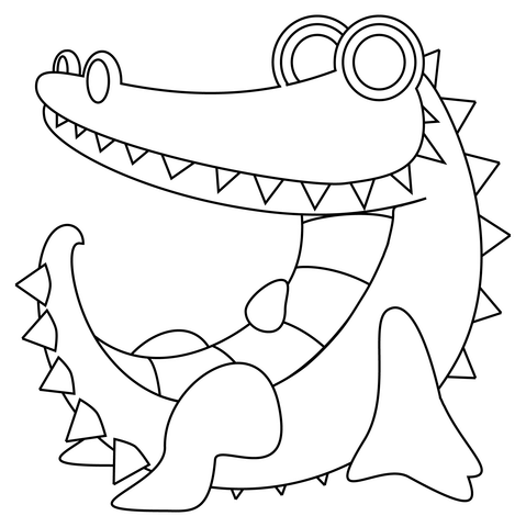 Crocodile coloring page free printable coloring pages