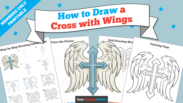 How to draw a cross with wings