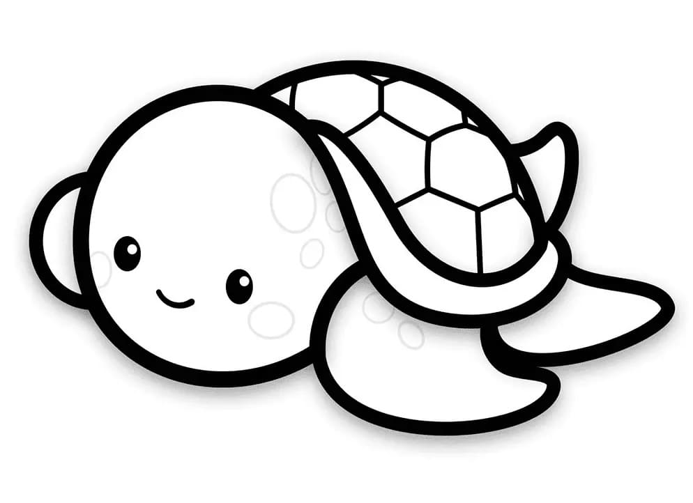 Baby sea turtle coloring page