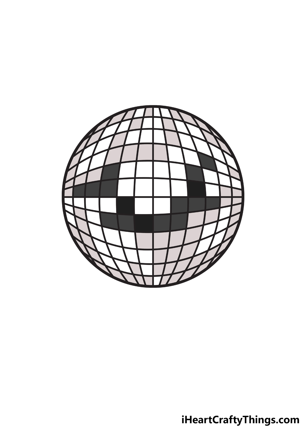 How to draw a disco ball step by step