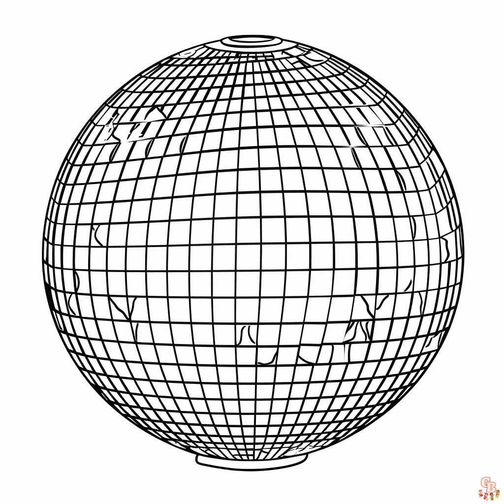 Printabe disco ball coloring pages free for kids and adults