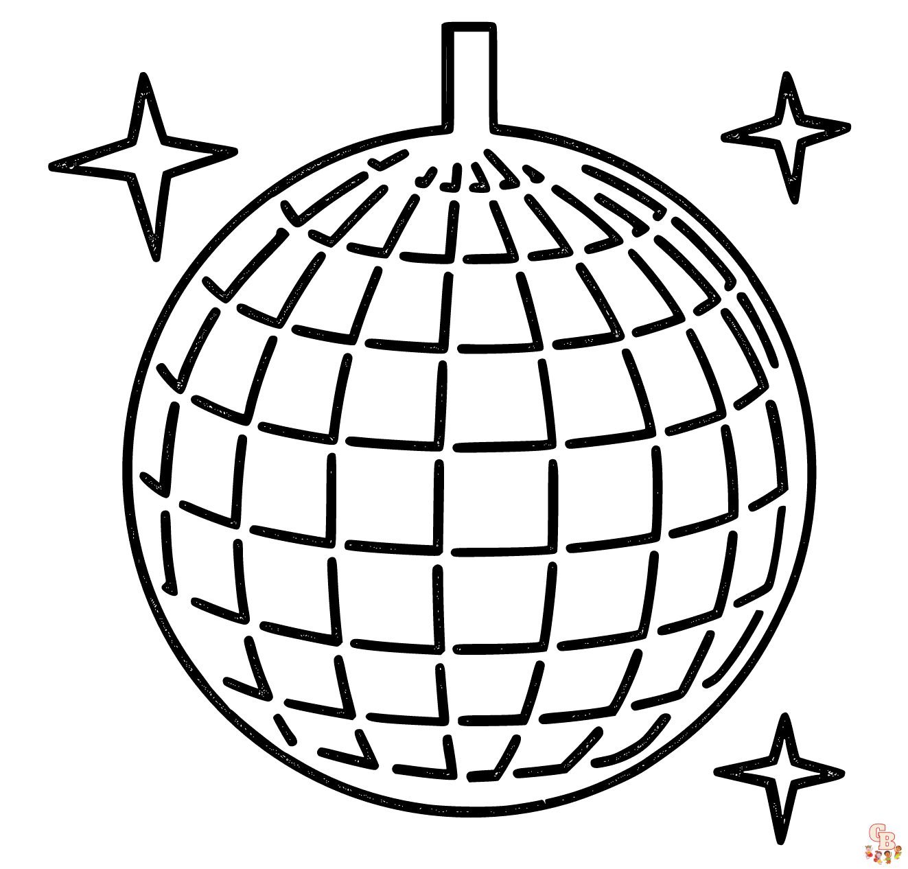 Printabe disco ball coloring pages free for kids and adults