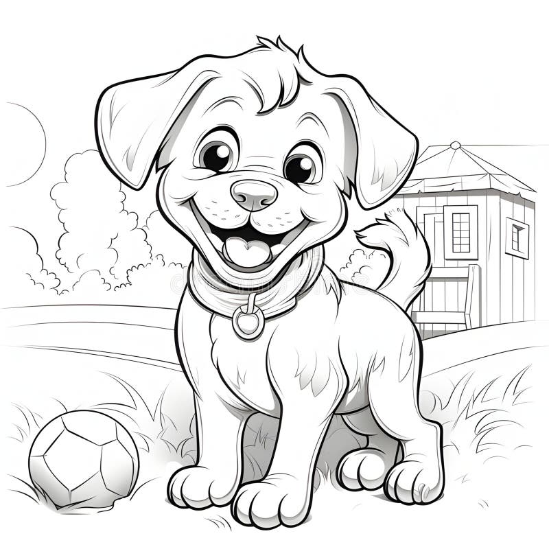 Dog ball coloring stock illustrations â dog ball coloring stock illustrations vectors clipart