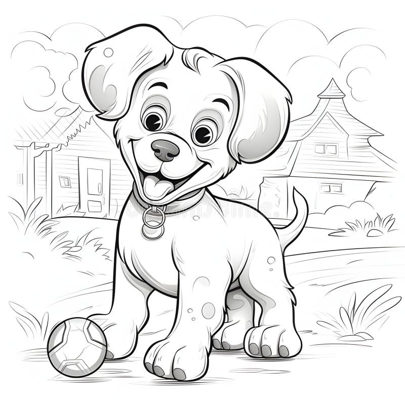 Dog ball coloring stock illustrations â dog ball coloring stock illustrations vectors clipart