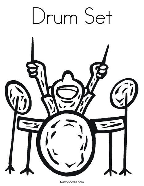 Drum set coloring page