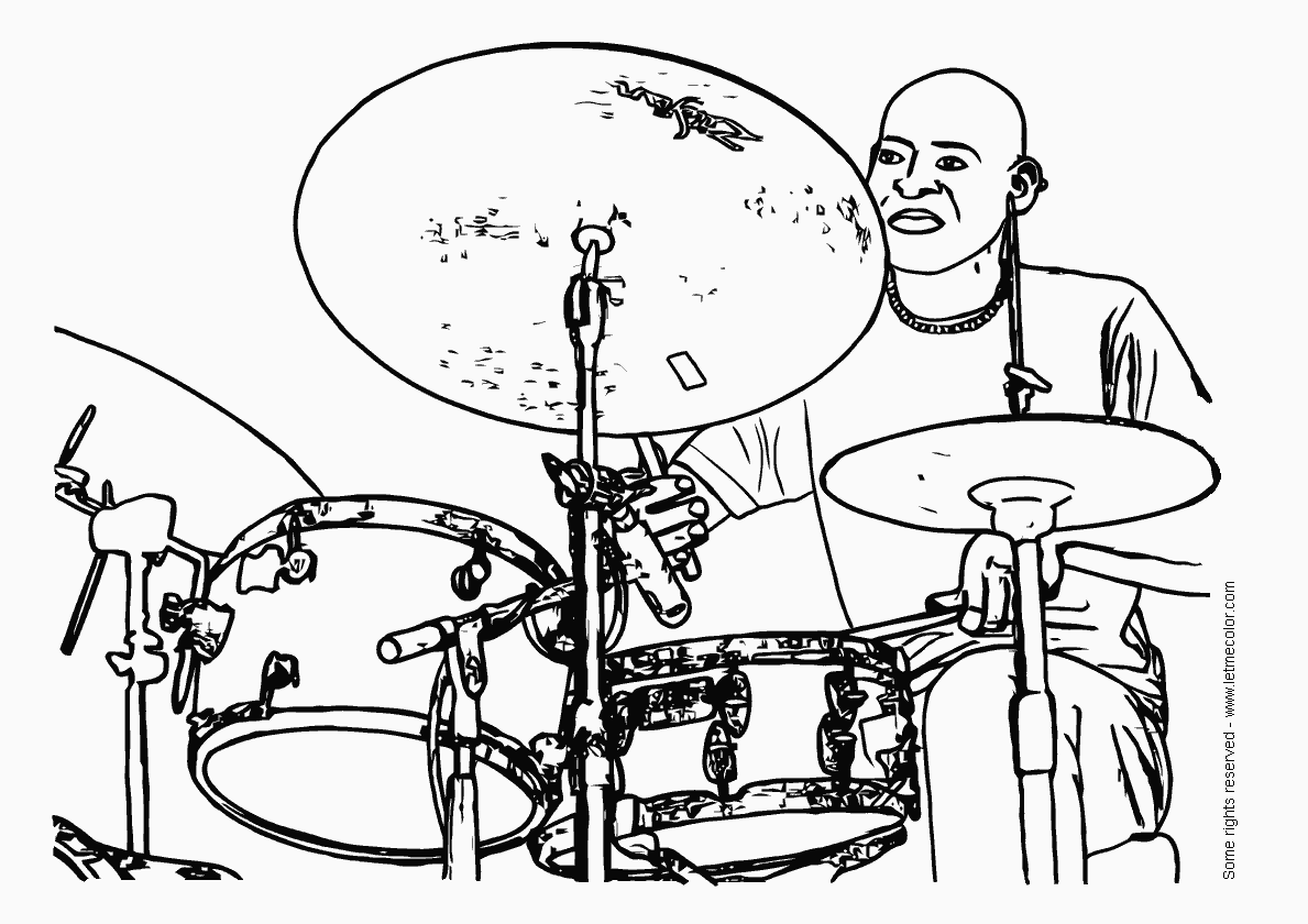 Drums coloring page