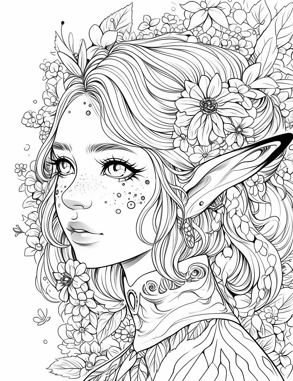 Stunning elf coloring pages for kids and adults