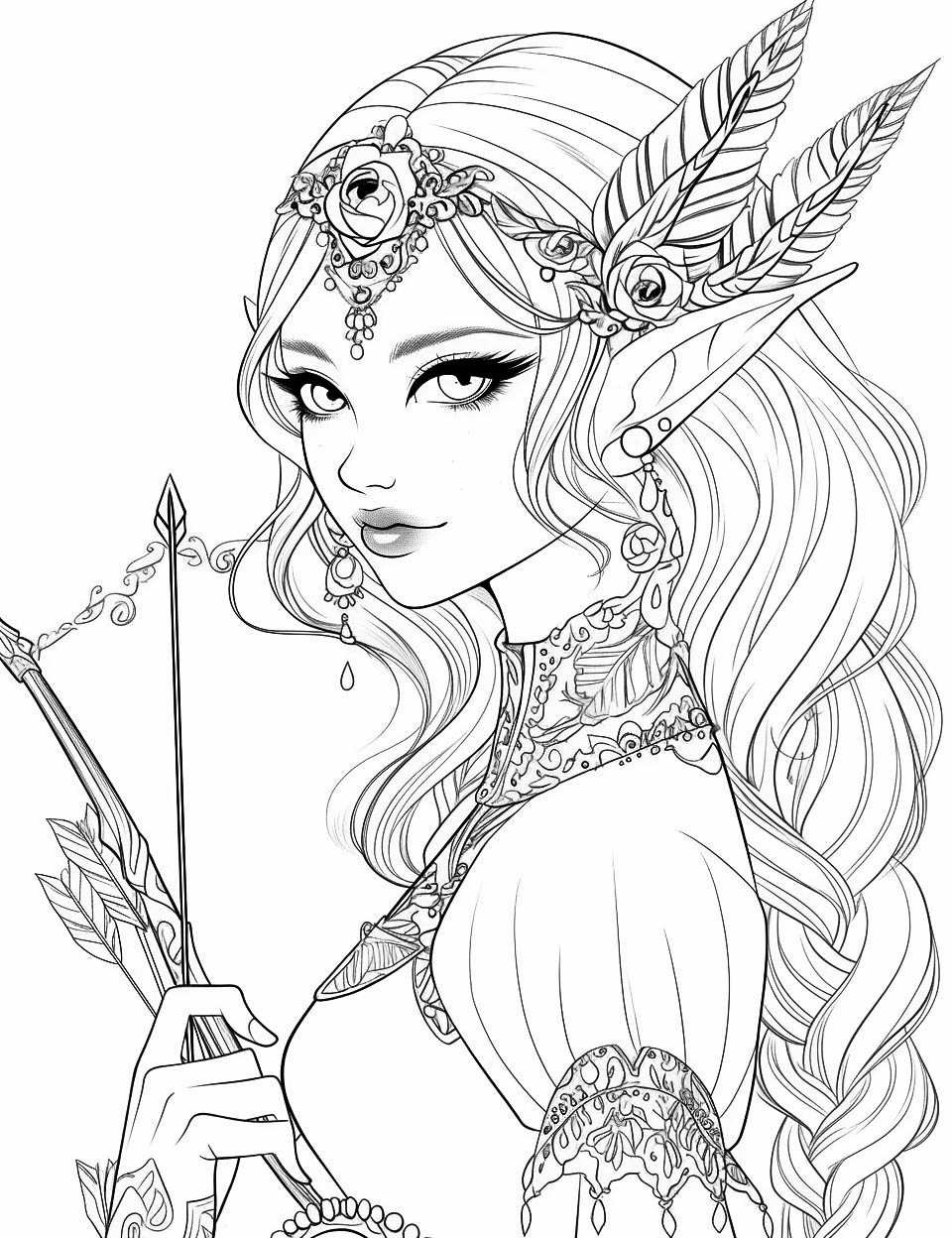 Stunning elf coloring pages for kids and adults