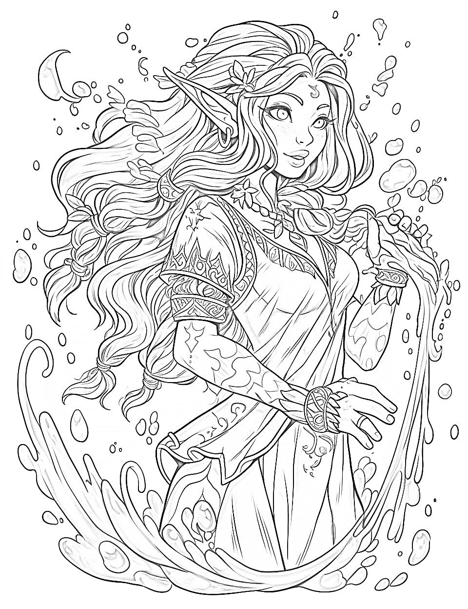 Stunning elf coloring pages for kids and adults