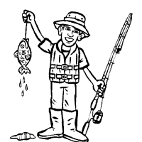 Fisherman coloring pages