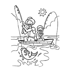 Fisherman coloring pages for your kids