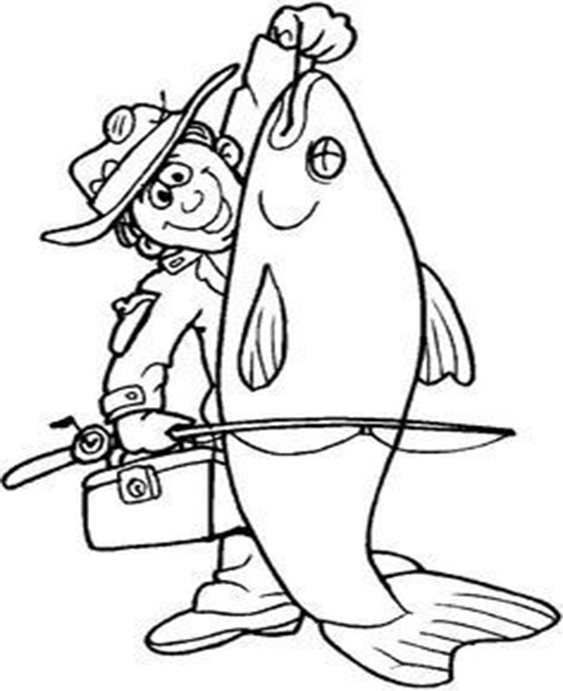 Free easy to print fishing coloring pages