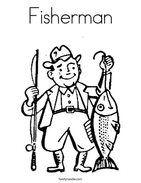 Fisherman coloring page