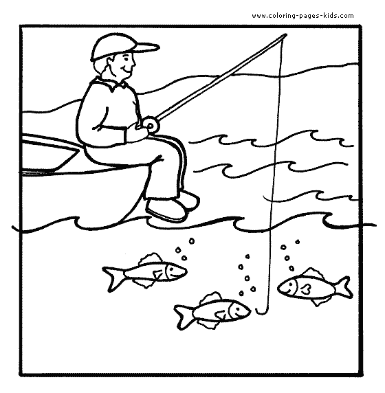 Fishing coloring pages for kids dessin pecheur oiseaux ã colorier coloriage