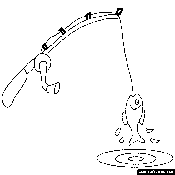Fish on hook coloring page online coloring pages coloring pages online coloring