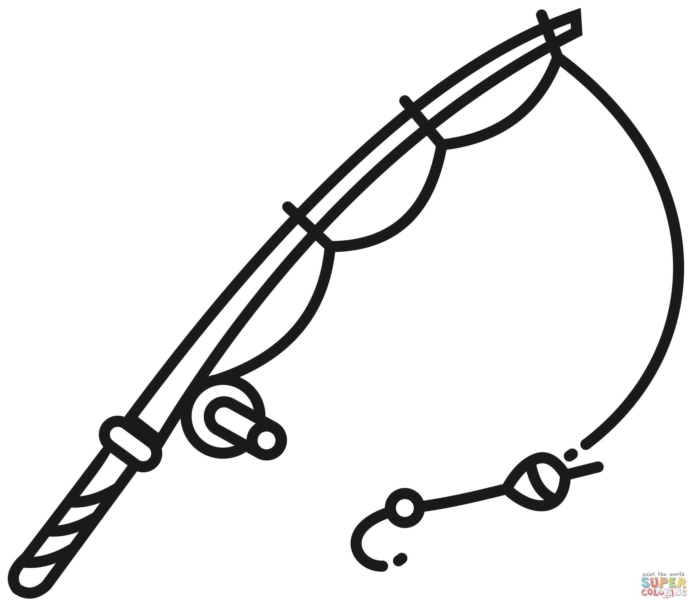 Fishing rod coloring page free printable coloring pages