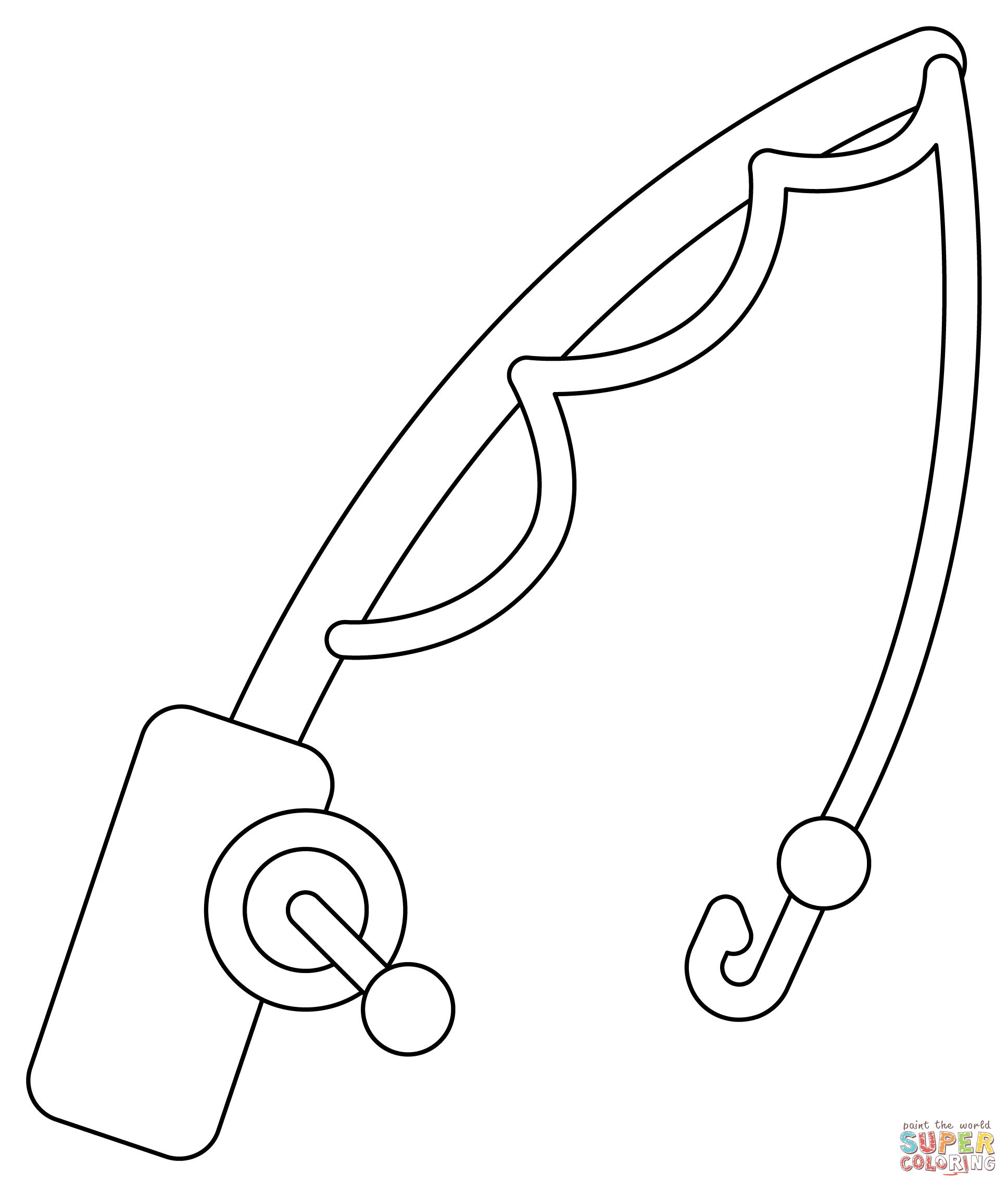 Fishing rod coloring page free printable coloring pages