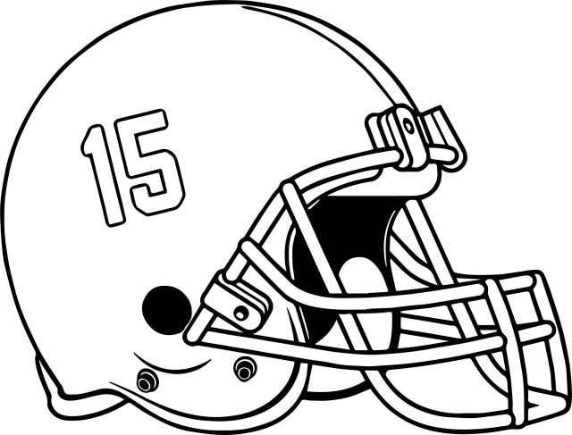 Creative picture of football helmet coloring page