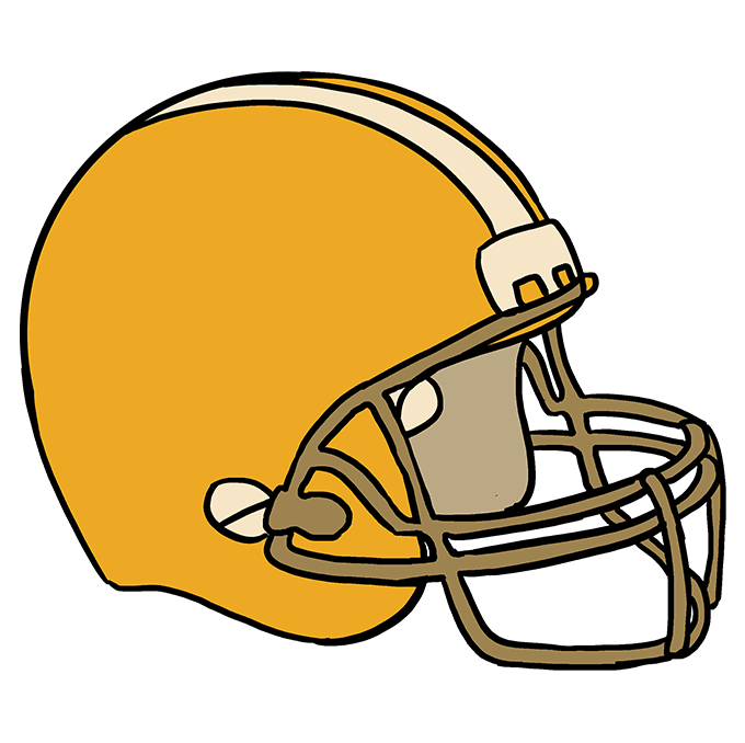 How to draw a football helmet