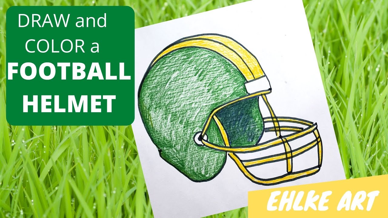 How to draw and color a football helmet