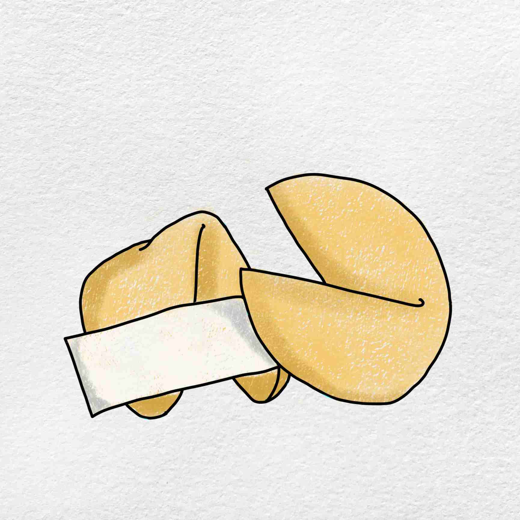 How to draw a fortune cookie