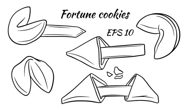 Open fortune cookie stock illustrations royalty