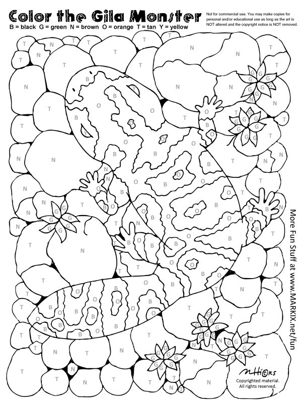 Color the gila monster