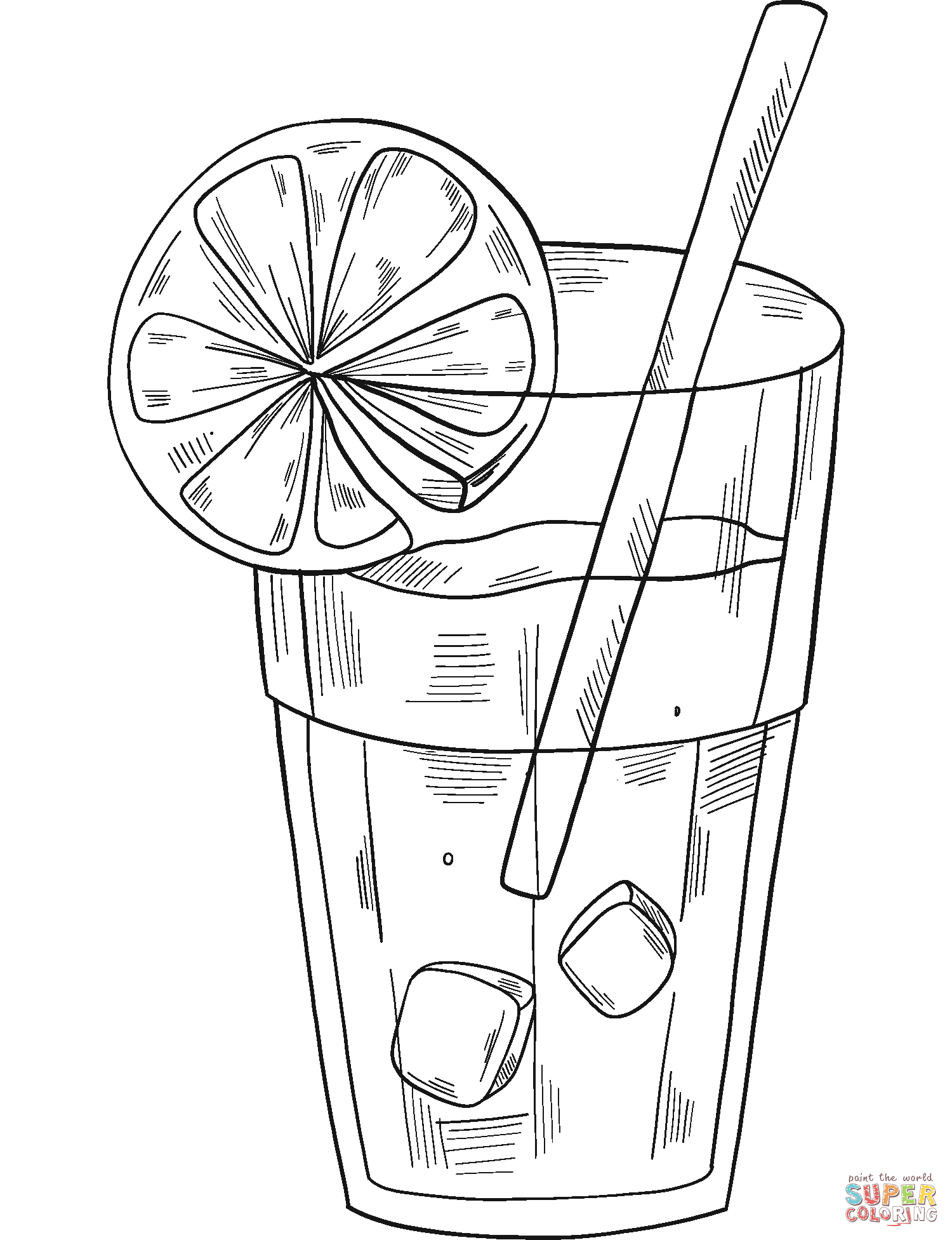 Glass of lemonade coloring page free printable coloring pages