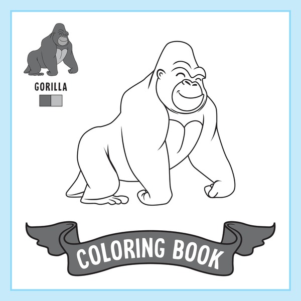 Hundred cartoon gorilla coloring page royalty