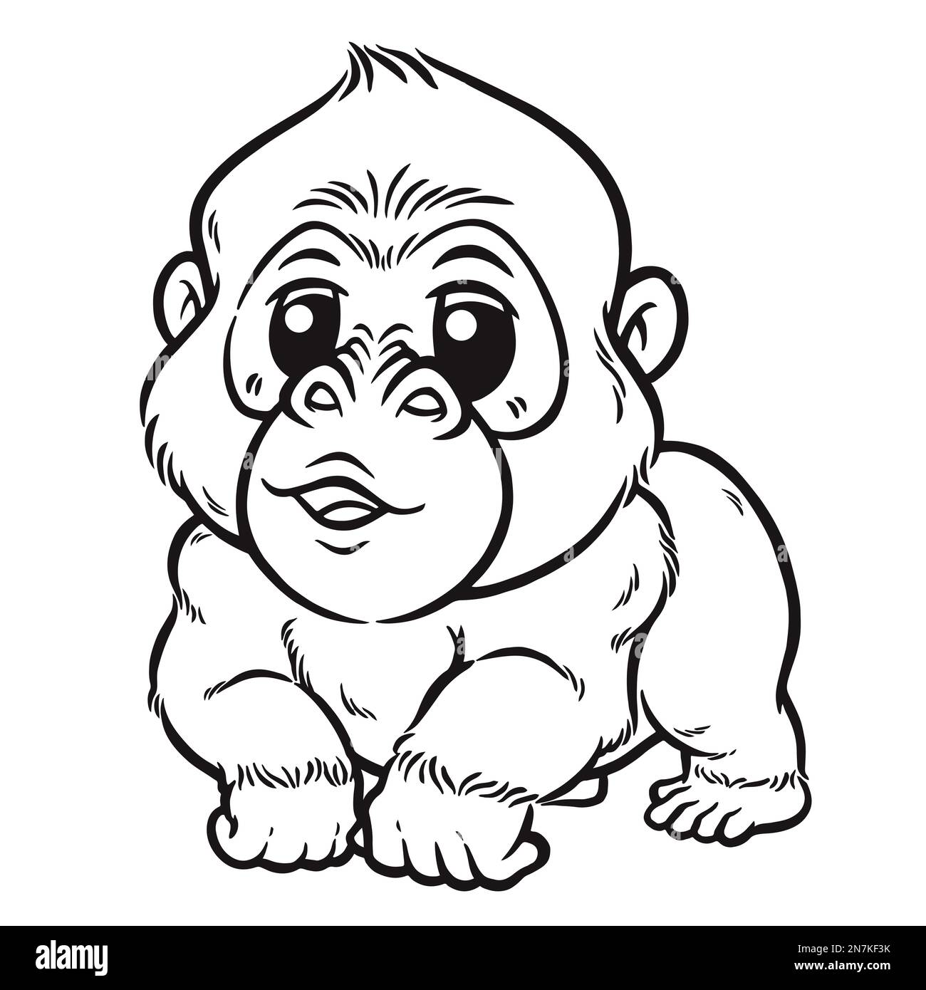 Vector illustration of gorilla cartoon