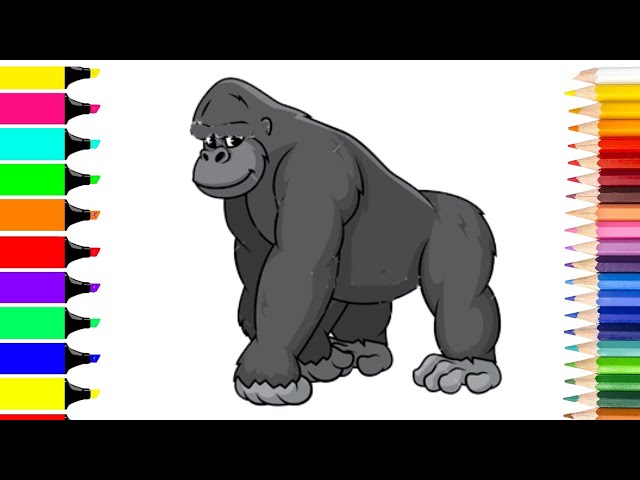 Gorilla drawing for kids gorilla coloring pages animal colouring pages