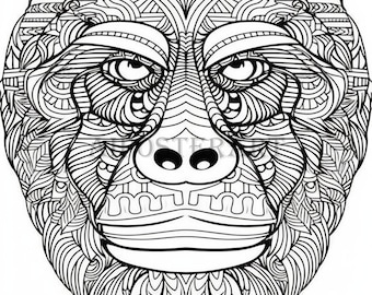 Gorilla cartoon coloring page for kids