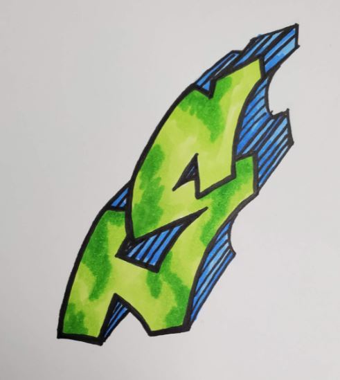 How to draw graffiti letter s for beginner artists