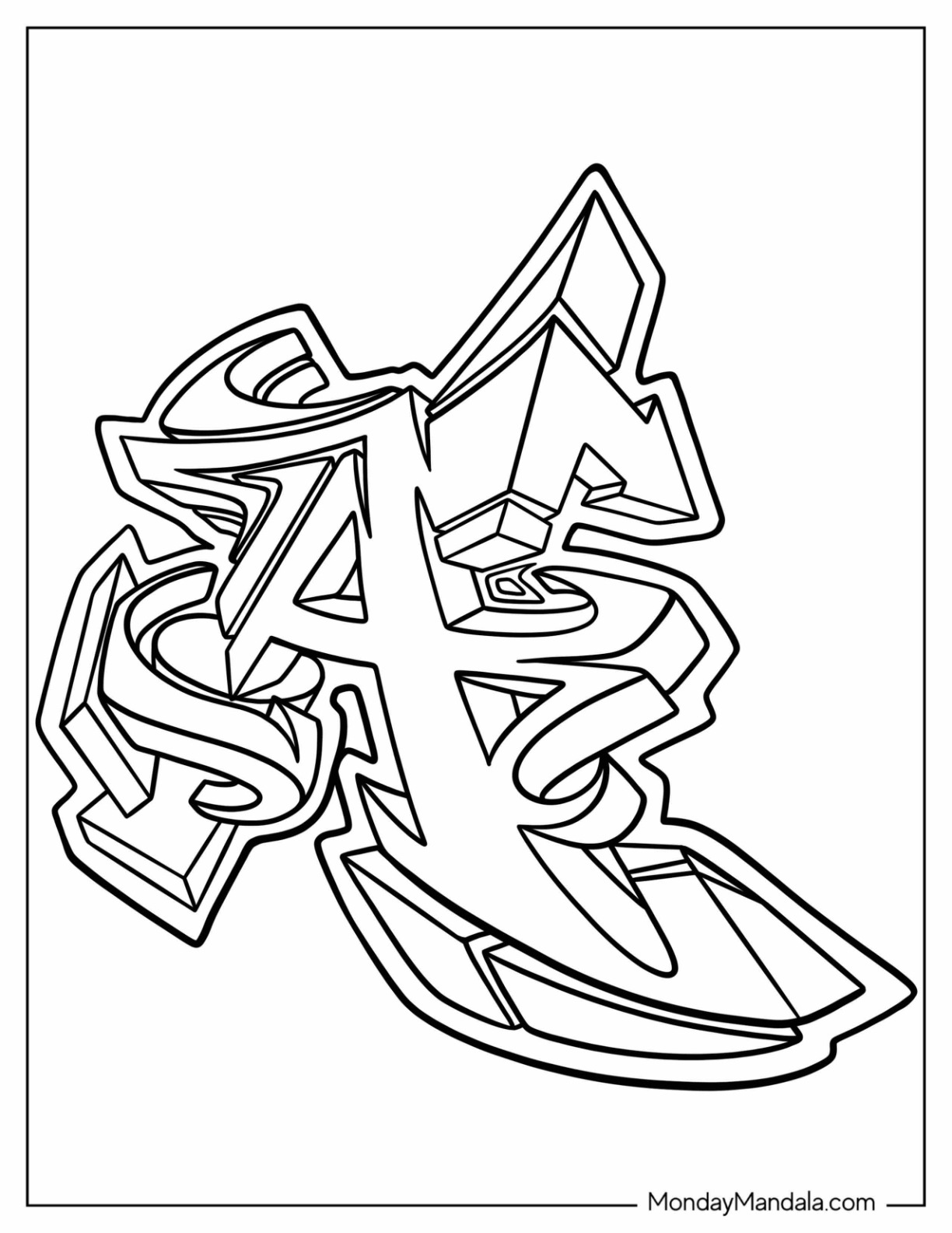 Graffiti coloring pages free pdf printables