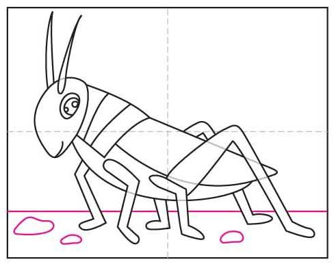 Easy how to draw a grasshopper tutorial and grasshopper coloring page drawings step by step drawing grasshopper