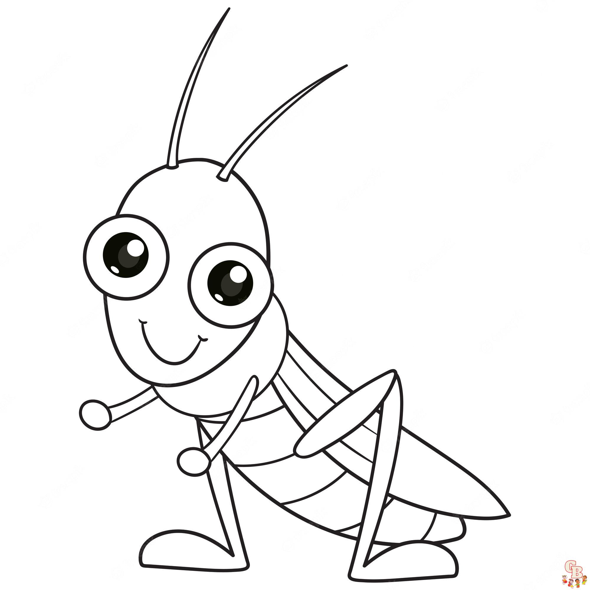 Beautiful grasshopper coloring pages for kids