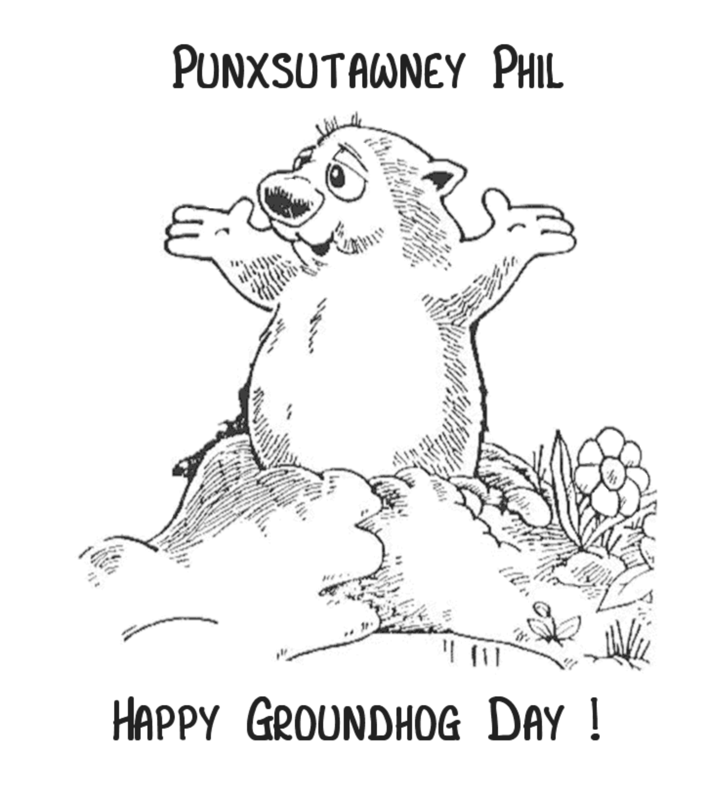 Groundhog day coloring page northern news