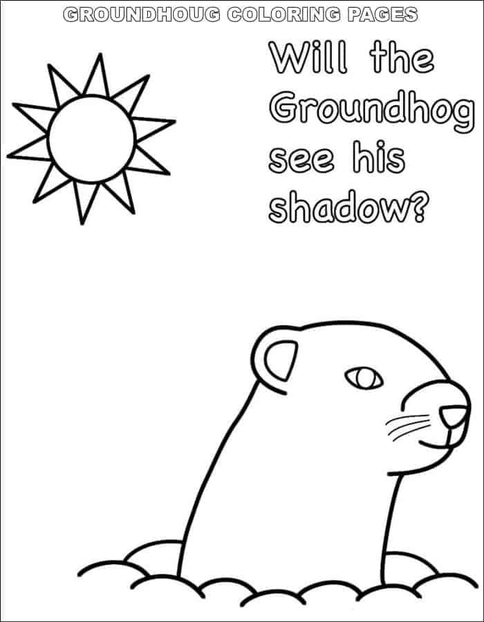 Happy groundhog day free coloring page