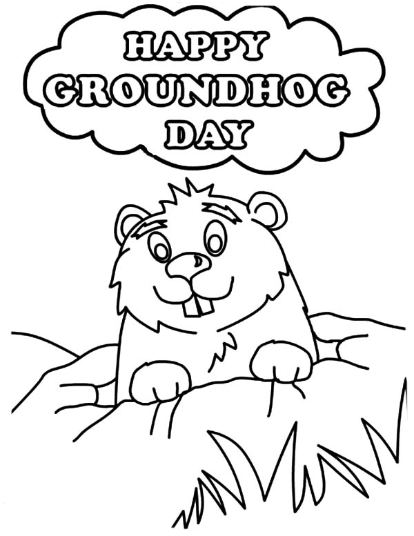 Groundhog coloring pages