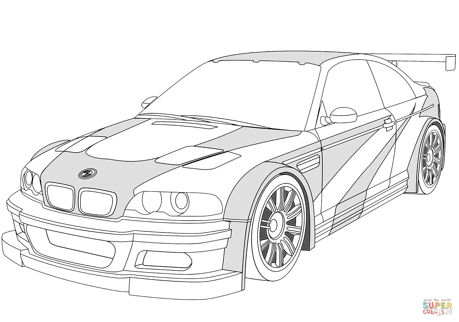 Bmw m gtr coloring page free printable coloring pages