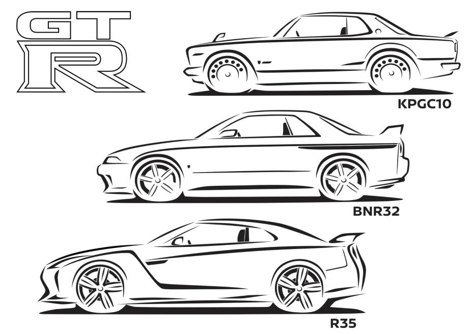 Nissan coloring book sketches