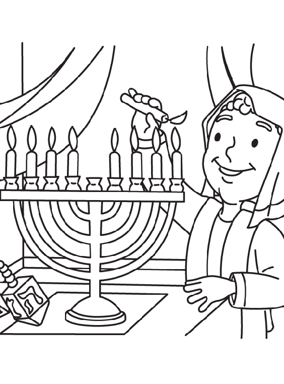 Lighting the menorah