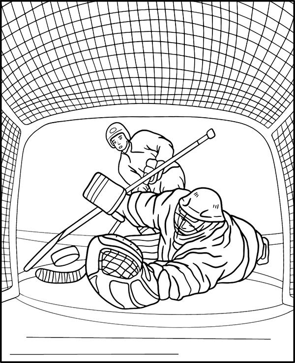 Printable coloring page hockey goal