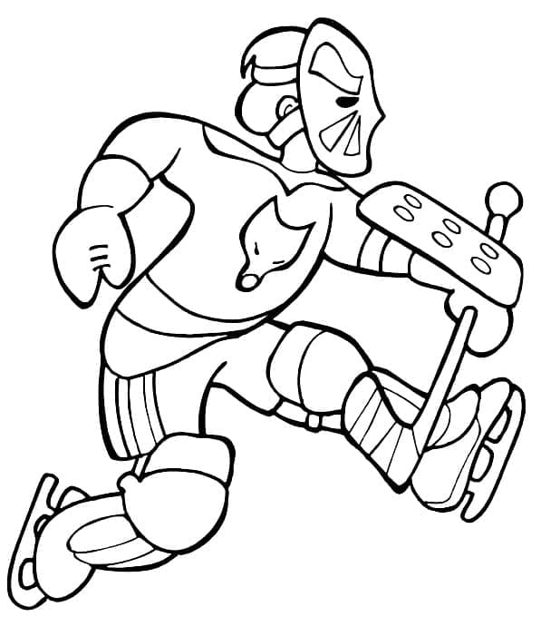 Printable hockey coloring page